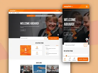 EasyJet Mobile-First Employee Center Experience portal servicenow ui