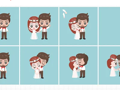 Wedding Couple Character illustration boy cartoon celebration character couple girl romance romantic wedding wedding couple