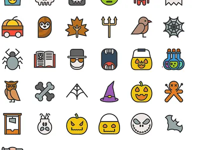 Halloween Filled Icons bird candy halloween halloween candy halloween food halloween skull skull