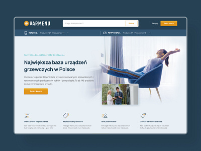 Varmenu - a B2B platform for the heating industry b2b clean landing page minimal ui ux webdesign