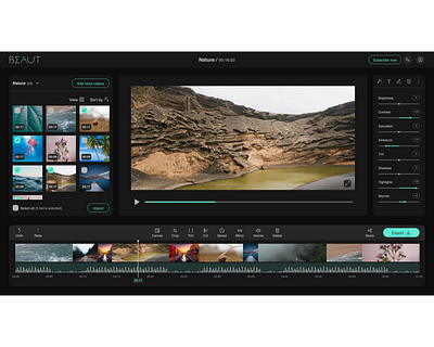 Dark Mode Video Editor UI creative editor ui creator tool ui dark mode ui drag and drop editing editing dashboard media editor multi‑clip timeline timeline editor video editing ui video editor ui