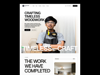 WoodCraft - Furniture Crafter Agency agency branding crafter design elementor framer furniture home house landing page repair service studio ui webflow website wood wordpress workshop