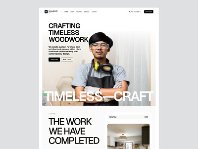 WoodCraft - Furniture Crafter Agency agency branding crafter design elementor framer furniture home house landing page repair service studio ui webflow website wood wordpress workshop