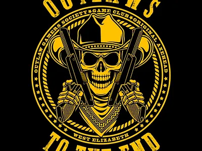 OUTLAWS T shirt Design graphic design new skeleton skull skull design t shirt t shirt design