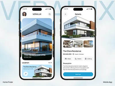 Luxury Home Finder App – Premium High-End Property Search app app design home finder home finder app ios luxury app luxury real estate mobile mobile app mobile ui property finder real estate real estate app ui design uiux