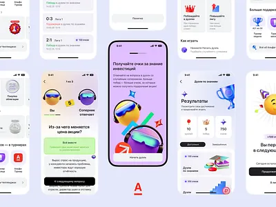Alfa Investments :: Gamification alfabank alfainvestments android app branding design gamification illustration investments ios ui