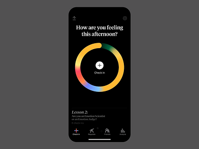 Daily Mood Tracker: Intuitive Emotional Check-in App app app design application application design dark dark mode dark tone design emotional ui mobile app mobile ui mood tracker tracker tracking app ui design user experience user friendly ux uxui
