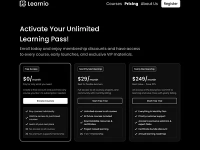 Pricing Page app branding design ecommerce figma finance fintech illustration landing page logo plan ui ux website