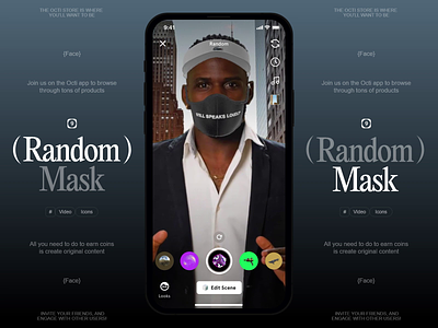 Mask design editor fashion instagrann interface ios iphone mobile news slide tiktok video video app video editor