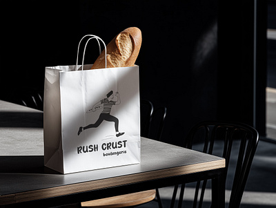 Rush Crust - Bakery Brand Identity adobe illustration artisan bakery bakery brand identity branding cafe branding graphic design logo design mascot logo packaging design visual design visual identity