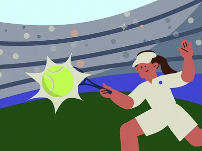 2d animation tennis match Dynamic scene after after effects animation character animation design framebyframe graphic design motion design motion graphics tennis