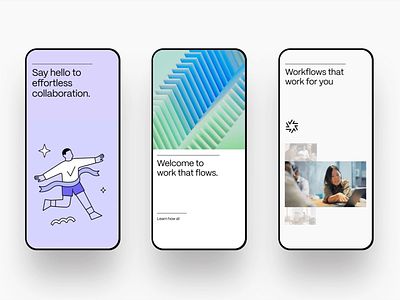 Flow: Effortless Collaboration Onboarding app app design app screen app screens application design collaboration creative design mobile mobile app mobile application mobile ui modern modern app ui user experience ux