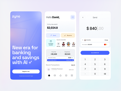 Zyno – AI-Powered Finance Mobile App UI/UX Design app product ui ux