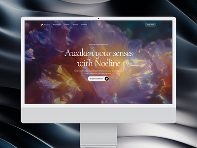 Noéline - A fragrance landing for the senses 3d branding design perfume productdesign ui uiconcept