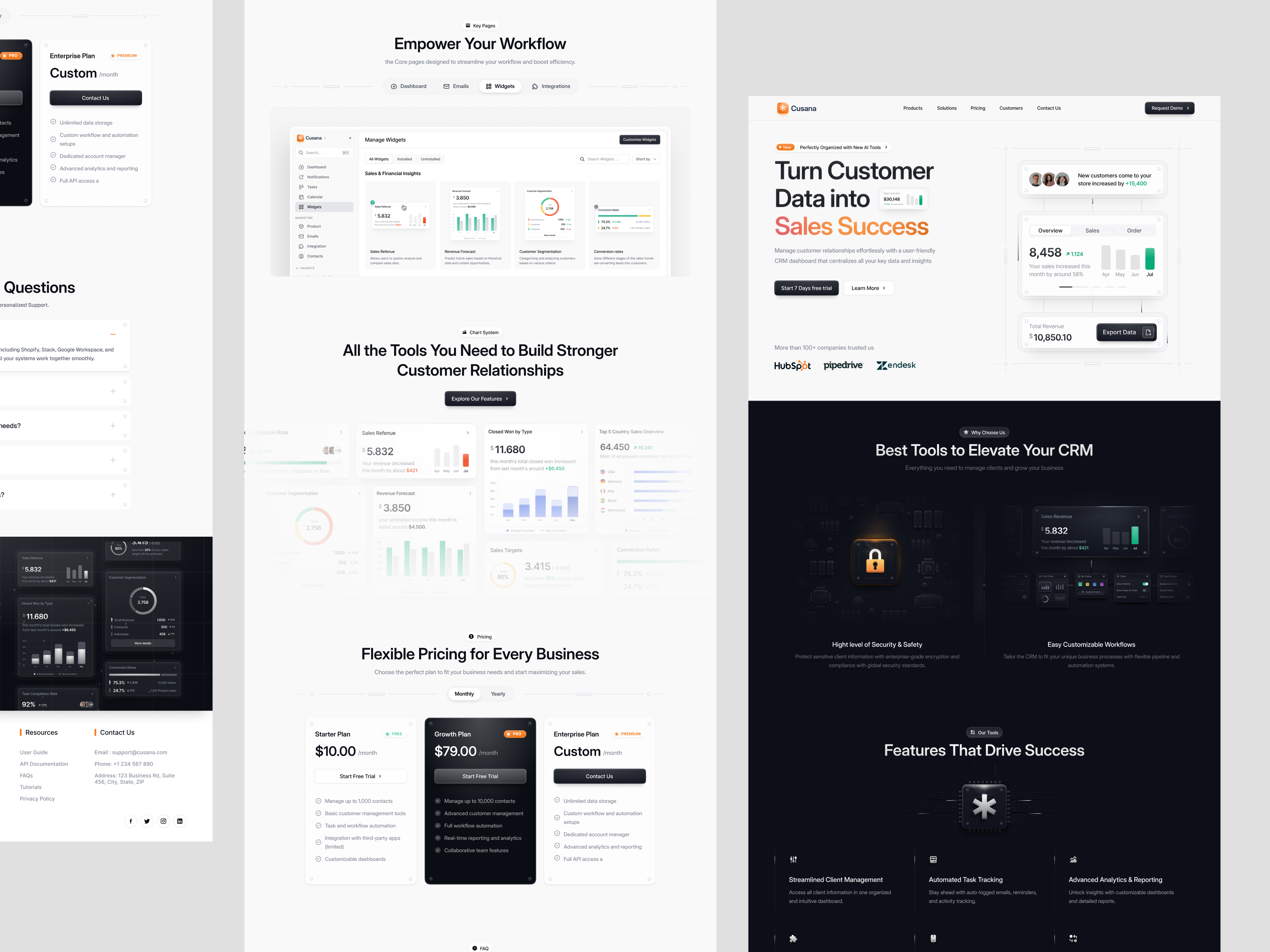 SaaS CRM Landing Page - Cusana by Ali Husni on Dribbble