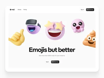 MOJI 🤙 emoji header hero landing page website