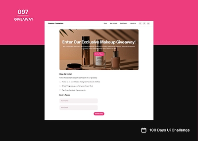 DailyUIchallenge Day 097/100 Prompt: Giveaway ui