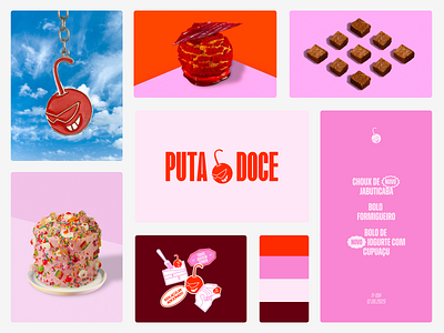 Putadoce Branding brand branding colorful design dessert fun graphic design illustration logo packaging pink sticker sweet