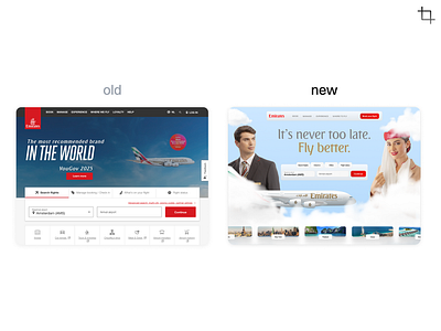emirates website hero redesign - concept work