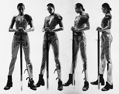 Sketching a Warrior Muse armor design character design concept art dark aesthetic fashion concept fashion illustration female character warrior