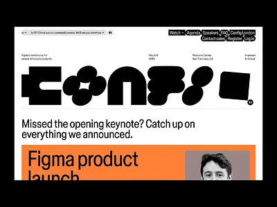 Config 2025: Bold Conference Landing Page bold creatice typography creative ui design home page landing page modern ui typo typography ui user experience user interface ux web web design website website design
