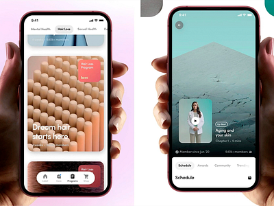 Hers: Holistic Wellness & Hair Loss Program App app screen design interactive design mental health mental health app mobile mobile screen mobile ui modern design ui uiux design user experience user friendly interface ux well being wellness app