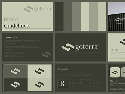 Goterra — Brand Guidelines appicon brandguidelines branding brandmanual climatetech colorpalette designsystem goterra logodesign sajoxhive sustainabledesign typographydesign uxuidesign visualidentity