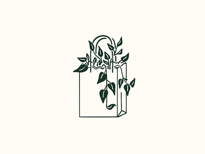 plant in a bag illustration bag clean cozy folk folk art hand drawn illustration illustrative nordic plant plants shopping simple story