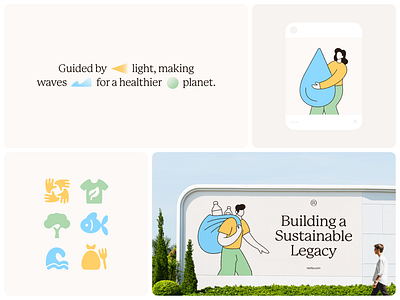 Reefa – Visual Identity brand identity branding cleanup earth ecology environment icon design illustrations lighthouse logo design ocean planet recycled sea volunteers waves