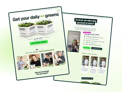 Hero Split Test for Microgreen Startup hero landing page split test ui ux