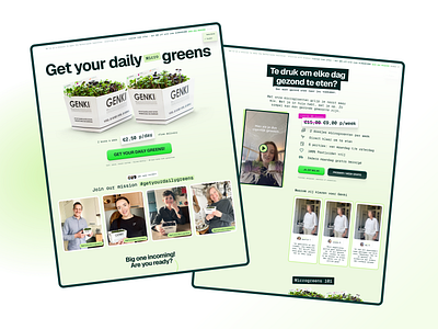 Hero Split Test for Microgreen Startup hero landing page split test ui ux