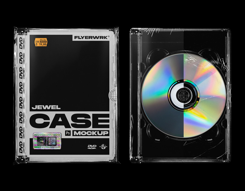 DVD Jewel Case Mockup cover photoshop storage