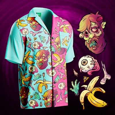 Zombie Pop Art Shirt Design — Bold Vector Patterns for Apparel creative industry