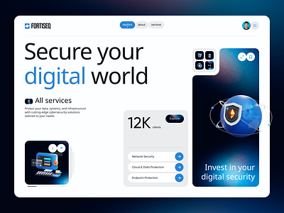 Cyber Security Website Design cyber security design landing page design product website saas design security startup ui ux webdesign