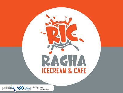 Ragha Ice Cream & Cafe Logo Outputs graphic design logo