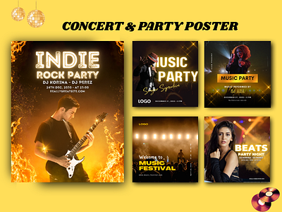 Concert Poster 3d branding concert poster creative design digital marketing flyer design graphic design illustration night party flyer party poster social media post