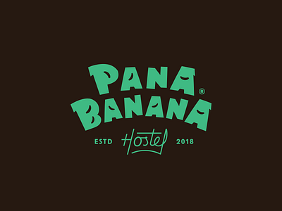 PanaBanana Hostel - Logo Design banana branding design fun green hostel hotel lettering logo tropical typograhy
