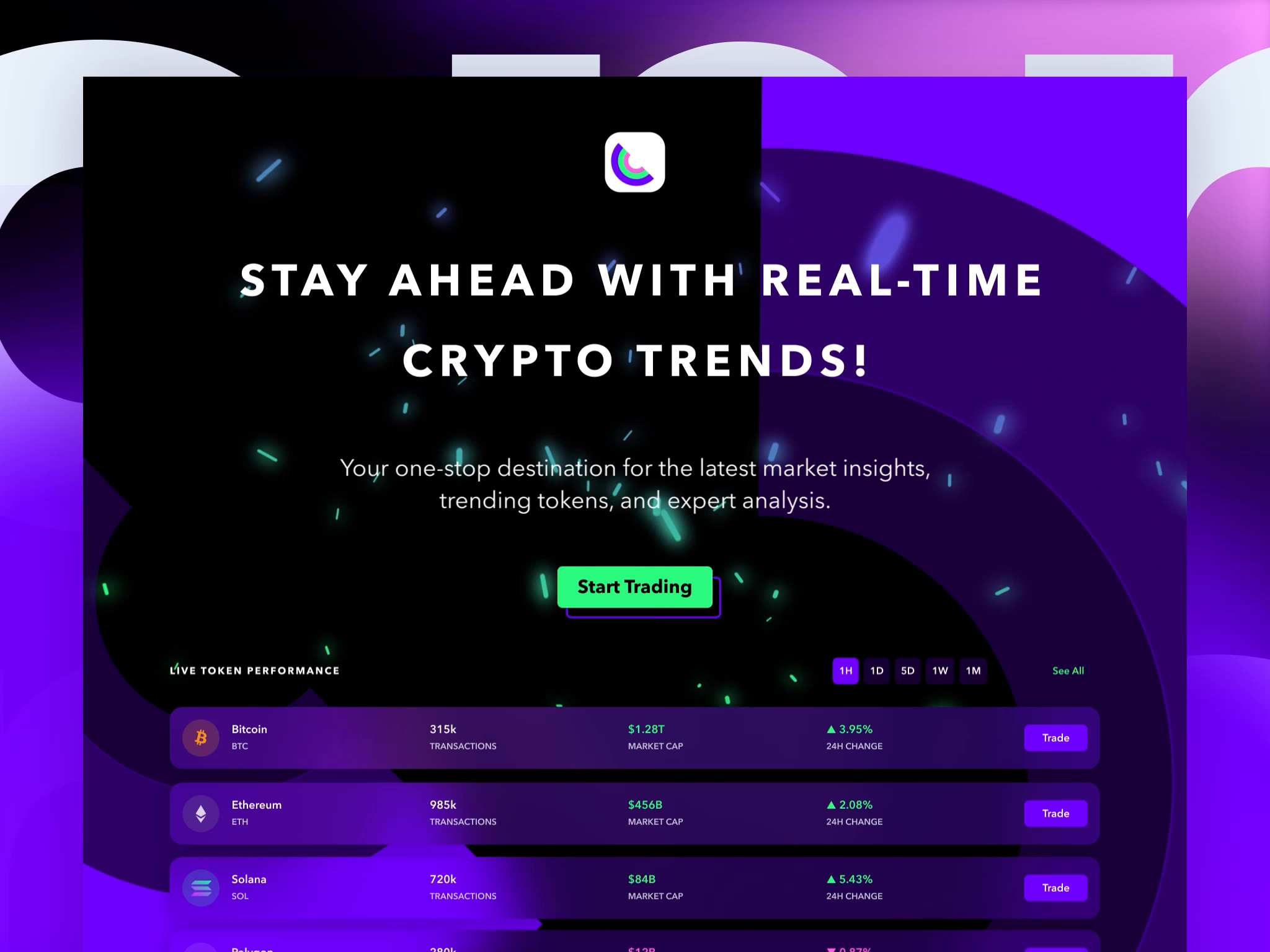 Example of Crypto & Blockchain - Brutalist UI