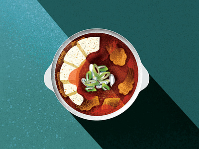 Korean Kimchi Stew digital art food graphic design illustration photoshop