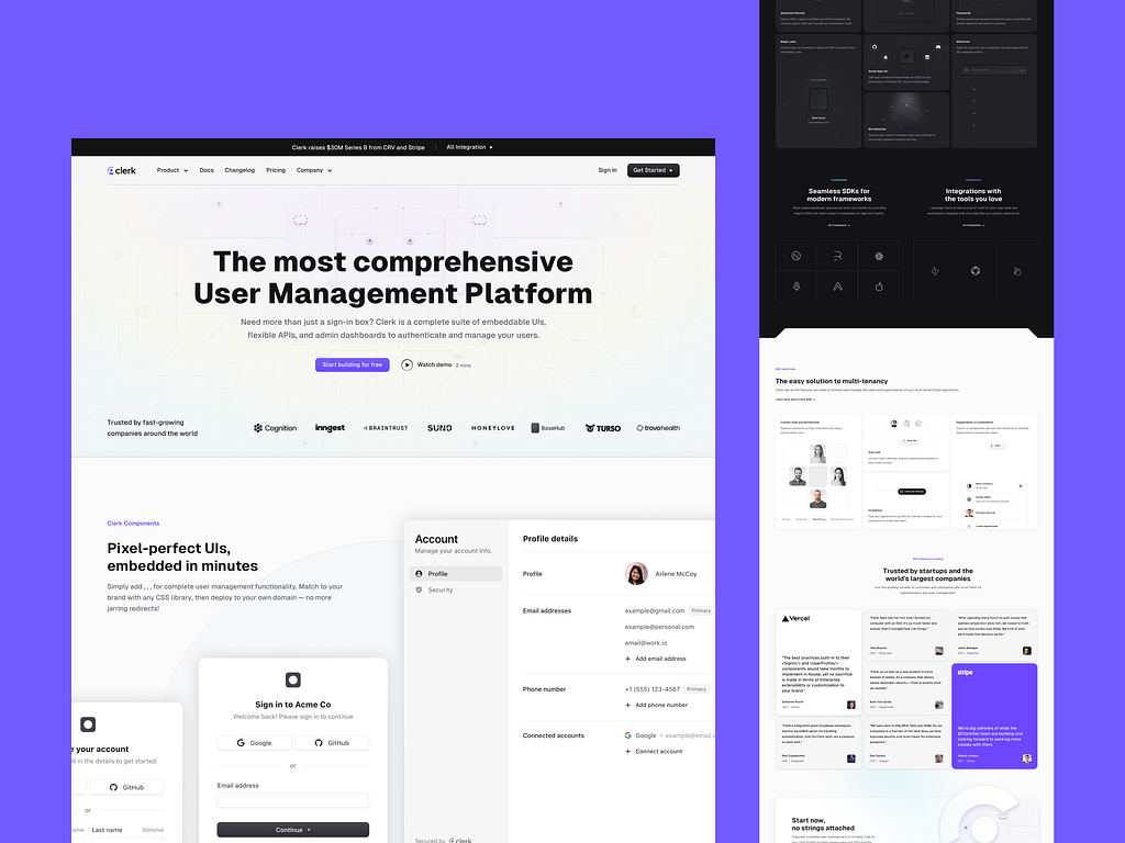 User Management SaaS Landing Page