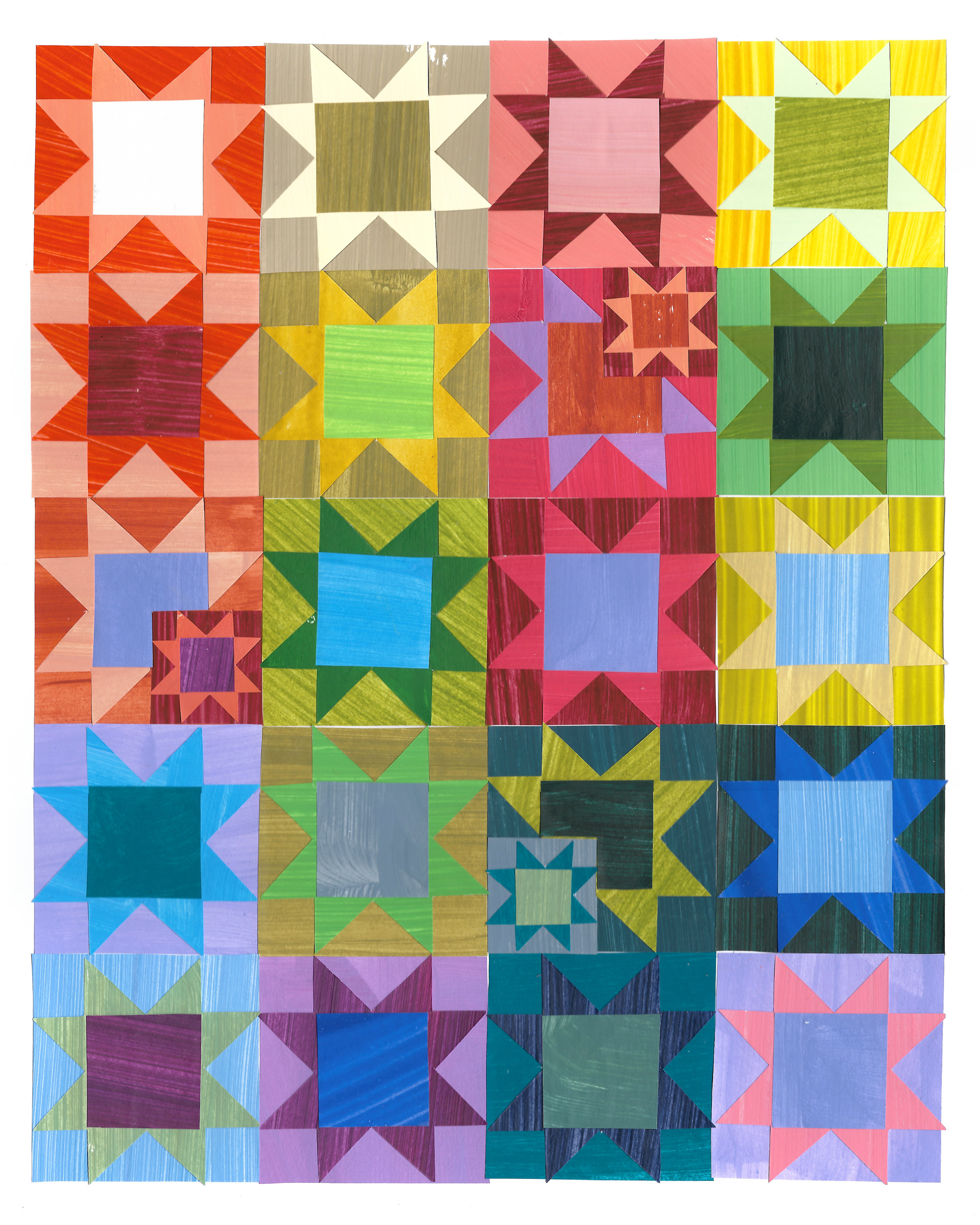 Rainbow Paper Quilt collage color cut paper design illustration paper cut patchwork quilt quilting spectrum texture