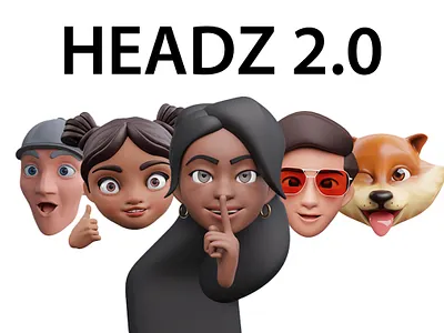 HEADZ 2.0 - Alternative to Apple memojis 3d 3d animation 3d head alternative animation apple blender branding cartoon design emoji head illustration illustrations library memoji motion graphics resources stylized ui