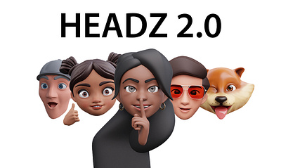 HEADZ 2.0 - Alternative to Apple memojis 3d 3d animation 3d head alternative animation apple blender branding cartoon design emoji head illustration illustrations library memoji motion graphics resources stylized ui