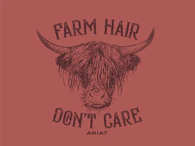 Farm Hair cow farm graphic design hair highland illustration ranch teeshirt western
