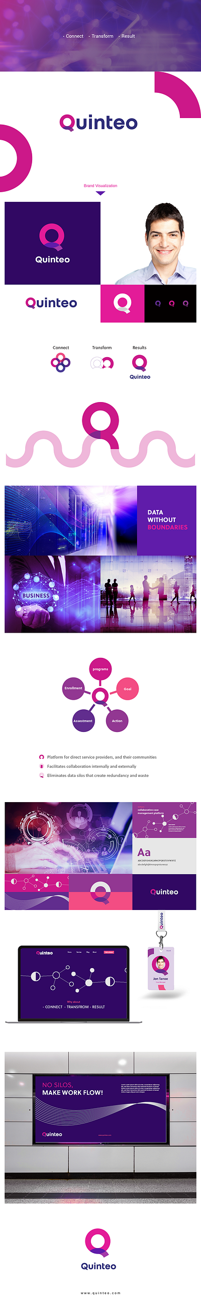 Dynamic Brand Identity for Quinteo brandidentity branding graphic designer growyourbrand logo logo design modernbranding tech tech logo visualbranding