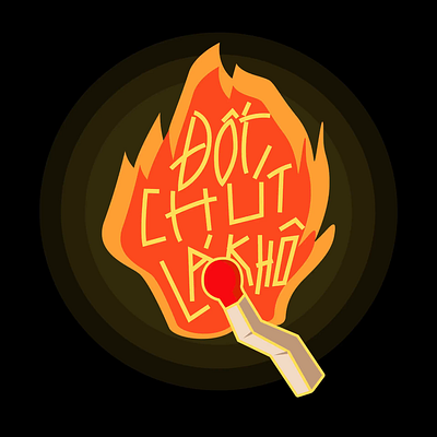 The Process of Perfecting a Typography Idea. "Đốt chút lá khô". design illustration minimal typography vietnam