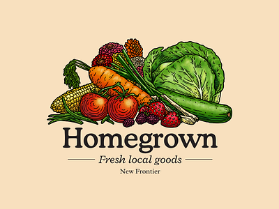 Farmer's Market design drawing farm farmers market food fruit homegrown illustration nature produce vegetables
