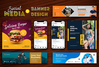 Social Media & Banner Design That Converts! 🚀 banner design branding graphic design graphic designer logo logo design motion graphics social media post social media post design