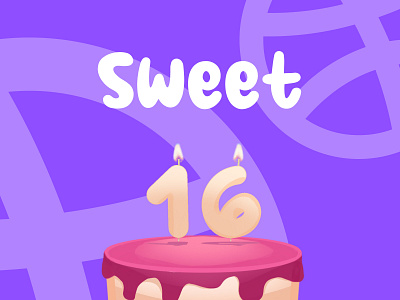 Happy 16'th Anniversary 16 16th birthday anniversary bday birthday branding cute design dribbble figma graphic design illustration logo sweet typography ui ux vector
