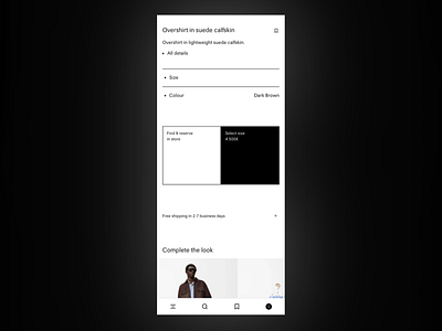 Luxury Fashion Mobile Design clean interface ecommerce elegant design fashion detail fashion ecommerce interface system luxury product minimal style mobile design mobile shop product page product preview responsive design retail size selector store locator ui design ui layout ux concept ux design